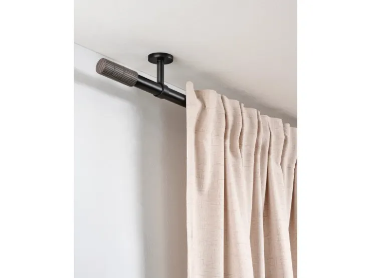 Gardinia Gardinenstange Denver Ø 25 mm 240 cm Schwarz Matt* Gardinenstangen|Seilspanngarnituren