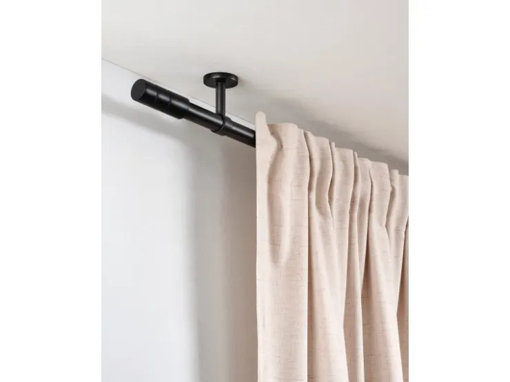 Gardinia Gardinenstange Denver Ø 25 mm 240 cm Schwarz Matt* Gardinenstangen|Seilspanngarnituren