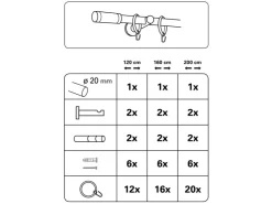 Gardinia Gardinenstangen-Set Zylinder Ø 20 mm optik 200 cm* Vorhänge|Gardinenstangen