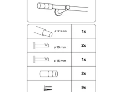 Gardinia Gardinenstangen-Set Elba Ø 16/19 mm 190 cm - 340 cm