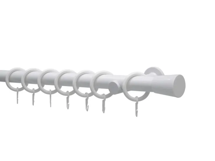 Gardinia Gardinenstangen-Set Korfu Ø 28 mm 1-Lauf 240 cm Weiß* Gardinen|Seilspanngarnituren