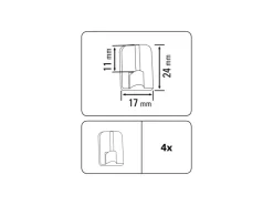 Gardinia Klebehaken für Vitragestangen Ø 11 mm Messing 4-er Pack* Gardinenstangen