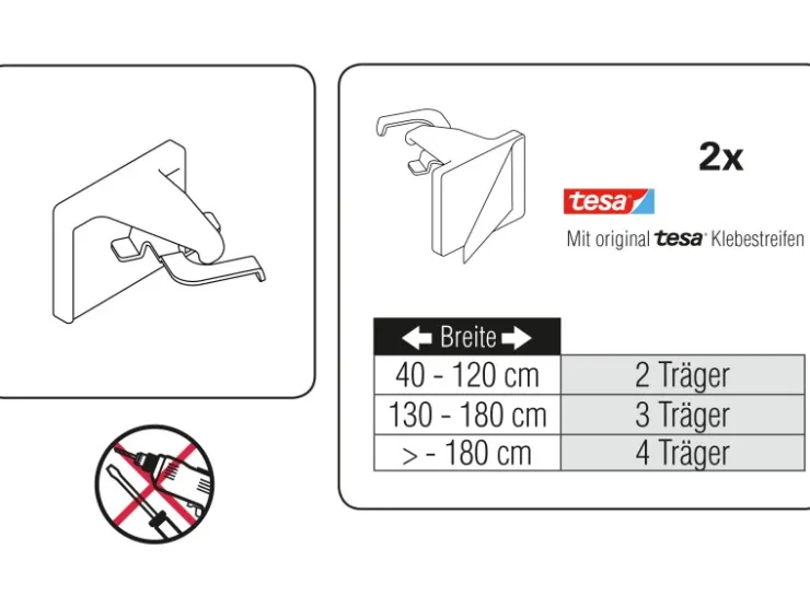 Gardinia Klebeträger-Set Weiß* Jalousien