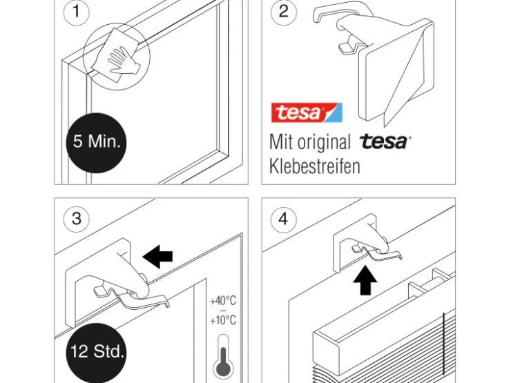 Gardinia Klebeträger-Set Weiß* Jalousien