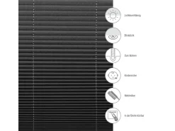 Gardinia Plissee Concept Tageslicht 40 cm x 130 cm Schwarz* Plissees