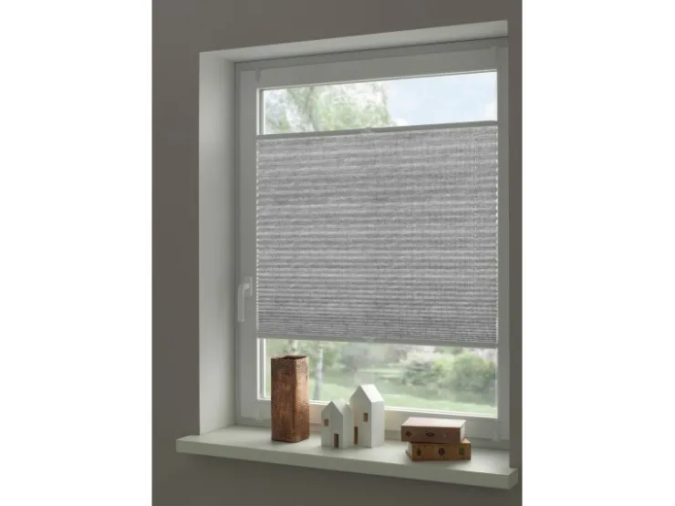 Gardinia Plissee Concept zum Klemmen 100 % Recycling Stoff 80 cm x 210 cm Grau