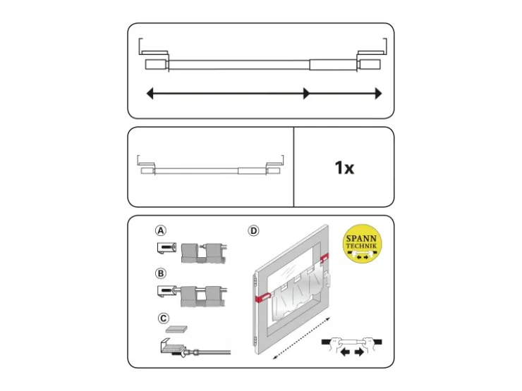 Gardinia Spannvitrage Ø 7/9 mm 90 cm - 130 cm* Vitragestangen