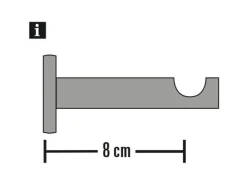 Gardinia Träger Chicago für Ø 20 mm offen Schwarz 8 cm