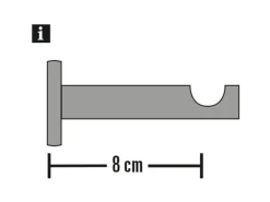 Gardinia Träger Chicago für Ø 20 mm offen Weiß 8 cm