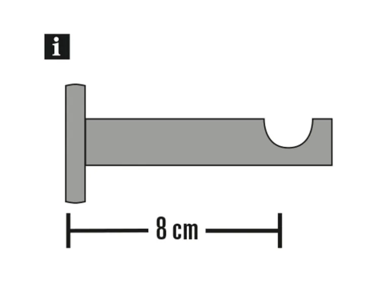 Gardinia Träger Chicago für Ø 20 mm offen Titan 8 cm