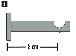 Gardinia Träger Chicago Offen für Gardinenstange Ø 20 mm Schwarz - Matt* Gardinenstangen|Seilspanngarnituren