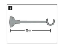 Gardinia Träger Europa für Ø 19 mm offen Silber- 20 cm