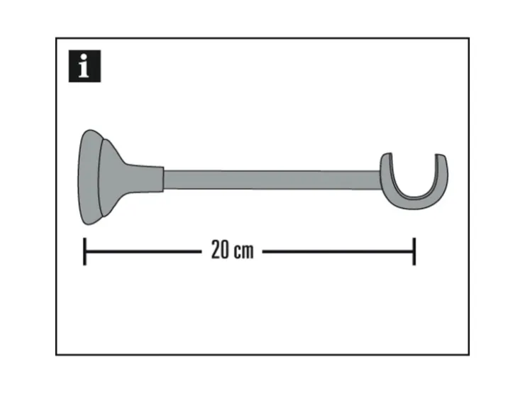Gardinia Träger Europa für Ø 19 mm offen Silber- 20 cm