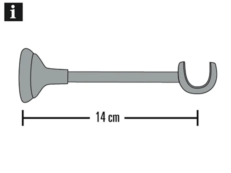 Gardinia Träger Europa offen kurz für Ø 19 mm Silber-antik 14 cm