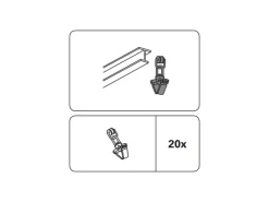 Gardinia T-Rollringe mit Klammer Weiß 20-er Pack* Vorhänge|Gardinenschienen