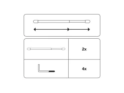 Gardinia Vitragestange flachoval Ø 11 mm 60 cm - 100 cm 2-er Pack* Vorhänge|Gardinen