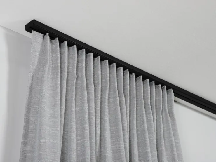 Gardinia Vorhangschienen-Set 1-Lauf Schwarz 210 cm* Gardinenschienen