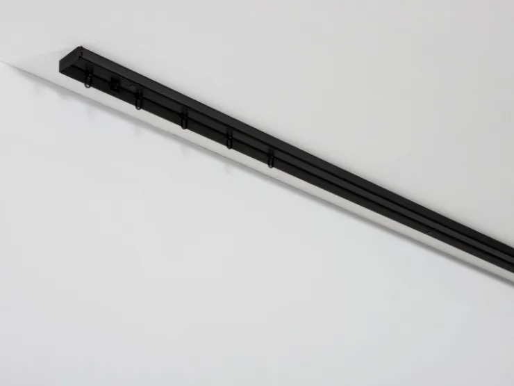 Gardinia Vorhangschienen-Set 1-Lauf Schwarz 210 cm* Gardinenschienen