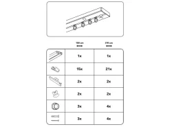 Gardinia Vorhangschienen-Set 1-Lauf Schwarz 210 cm* Gardinenschienen