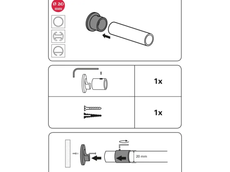 Gardinia Wandlager Chicago für Ø 20 mm optik* Vorhänge|Gardinen