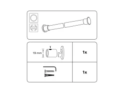 Gardinia Wandlager Europa für Ø 19 mm Messing-Antik