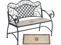 Garden Pleasure Gartenbank Amarillo 2-Sitzer Mosaik 97 x 115 x 57 cm