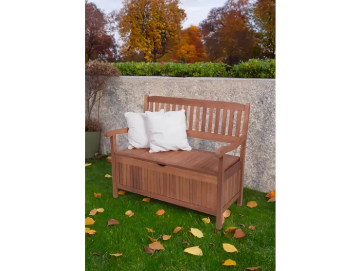 Garden Pleasure Gartenbank Houston 2-Sitzer Eukalyptus Braun 90 x 107 x 59 cm* Sitzbänke
