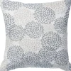 Gefülltes Kissen 40 cm x 40 cm Blumen Weiß-Grau