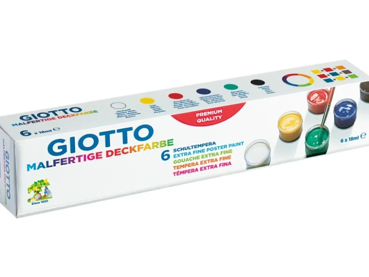 Giotto Malfertige Deckfarben 6 x 18 ml