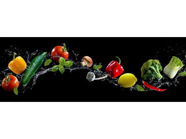 Pro Art Glasbild Flying Vegetables 80 cm x 30 cm* Bilder