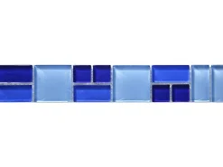 Glasbordüre Block Blau 5 cm x 30 cm* Mosaik