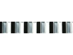 Glasbordüre Schwarz Grau Weiß 5 cm x 30,6 cm* Mosaik