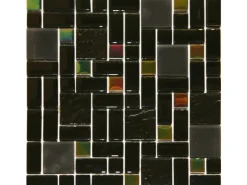 Glasmosaikmatte Black Rainbow 30 cm x 30 cm* Mosaik