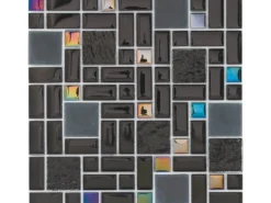 Glasmosaikmatte Black Rainbow 30 cm x 30 cm* Mosaik