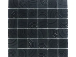 Glasmosaikmatte Curve Black 30 cm x 30 cm