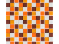 Glasmosaikmatte Simpli Orange-Braun-Mix groß 30 cm x 30 cm* Mosaik