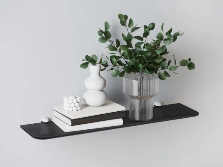 Glasregal Bransley 0,6 cm x 60 cm x 15 cm Schwarz* Wandregale