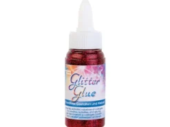 Glitterglue Flasche 60 ml Dosierverschluss Rot* Bastelkleber