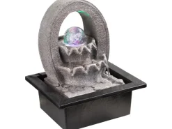 Globo LED-Brunnen Albert Kunststoff Grau* Zimmerbrunnen