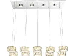 Globo LED-Pendelleuchte Amur Chrom 14-flammig