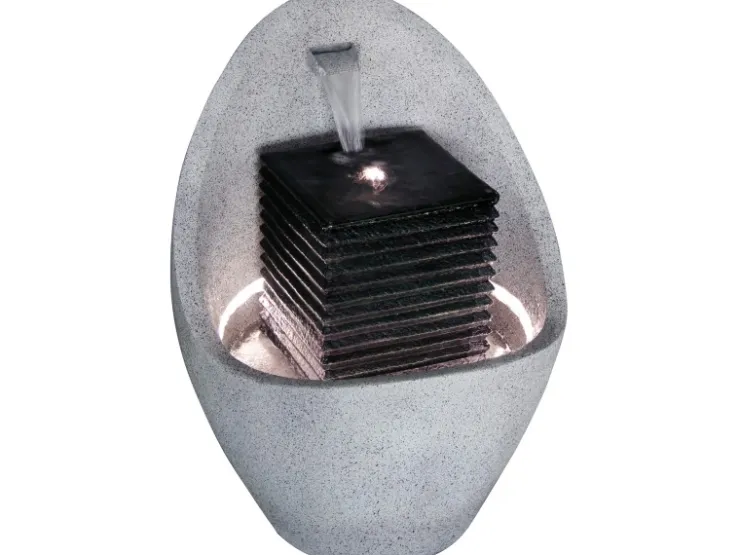 Dobar Großer Design-Gartenbrunnen in Ei-Form 49,5 cm x 49,5 cm x 66,5 cm