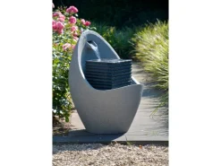 Dobar Großer Design-Gartenbrunnen in Ei-Form 49,5 cm x 49,5 cm x 66,5 cm