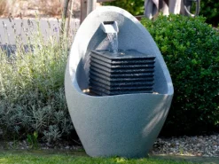 Dobar Großer Design-Gartenbrunnen in Ei-Form 49,5 cm x 49,5 cm x 66,5 cm