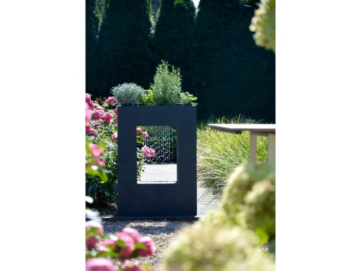 Dobar Großer Design-Gartenbrunnen mit Pflanzen-Option 54,5 cm x 19 cm x 76 cm* Zimmerbrunnen