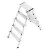 Hailo Alu-Sicherheits-Doppelstufenleiter 2 x 5 Stufen