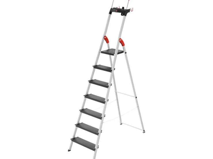 Hailo Alu-Sicherheits-Stehleiter L100 TopLine 7-stufig