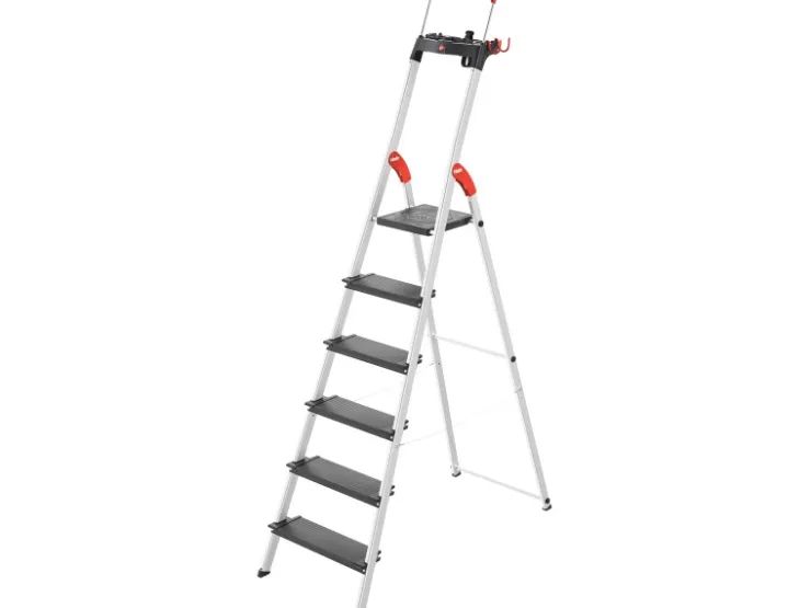 Hailo Alu-Sicherheits-Stehleiter L100 TopLine 6-stufig* Leitern|Klapptritte