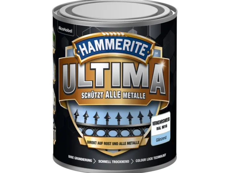 Hammerite Ultima Premium Metall-Schutzlack glänzend 750 ml* Weißlacke|Speziallacke