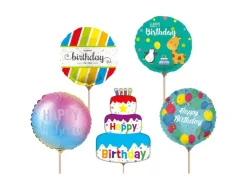 Happy People Mini Folienballon Happy Birthday 5-fach Sortiert Mehrfarbig* Geschenkartikel