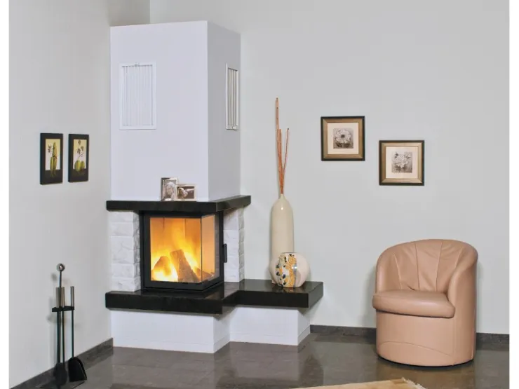 Hark Kaminofen Nebraska Bank Rechts Marmor Schwarz-Weiß 8 kW EEK: A+* Sitzbänke